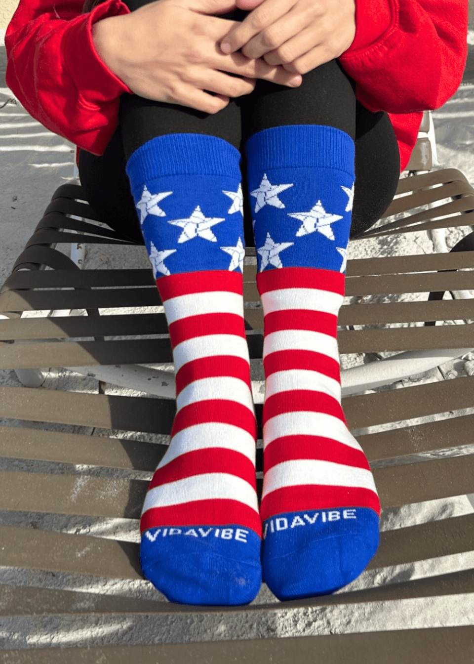 USA Red, White, and Blue Volleyball Crew Socks